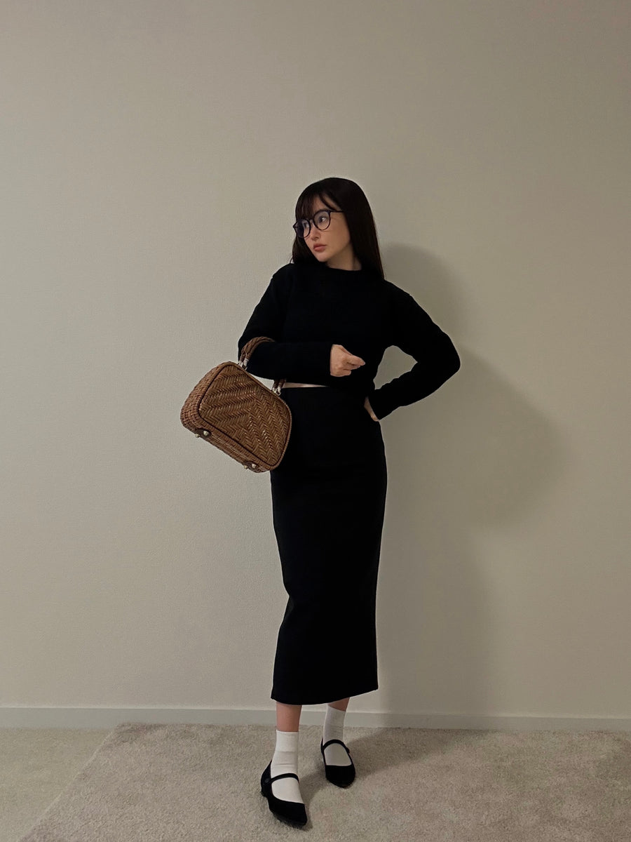 Paloma パロマ　Back Slit ロングスカート　ブラック Back Slit Warm Long Skirt(No.021) – Paloma