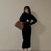 Back Slit Warm Long Skirt(No.021)