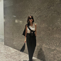 Highwaist Tuck Pants White (020)9月末納期 予約注文6/25まで