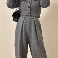 Wool Knit Tuck Pants(No.024)