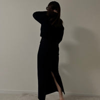 Back Slit Warm Long Skirt(No.021)