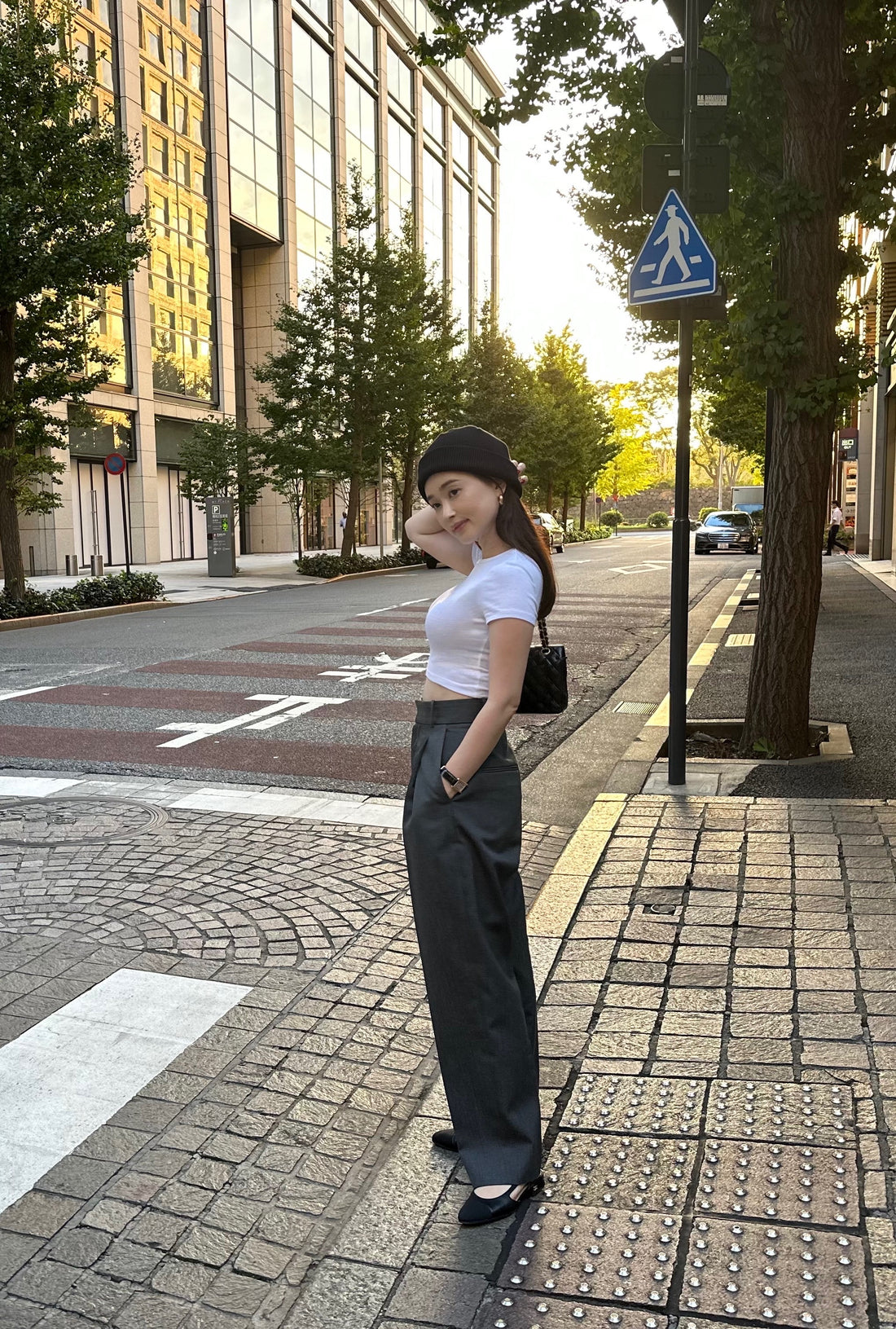 Highwaist Tuck Pants White (020)9月末納期　予約注文6/25まで