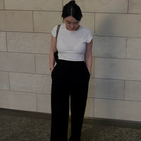 Wool Knit Tuck Pants