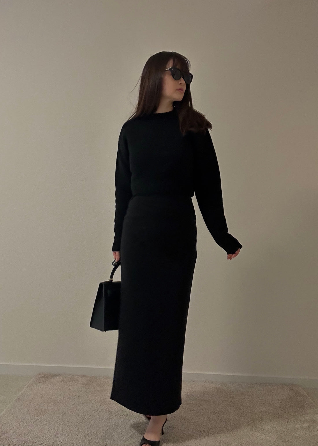 Paloma パロマ　Back Slit ロングスカート　ブラック Back Slit Warm Long Skirt(No.021) – Paloma