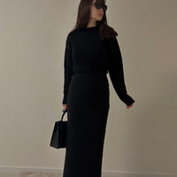 Back Slit Warm Long Skirt(No.021)
