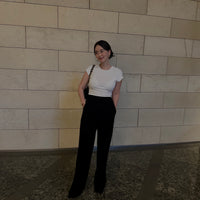 Wool Knit Tuck Pants
