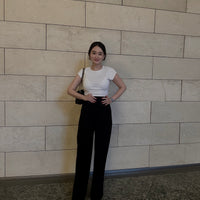 Wool Knit Tuck Pants
