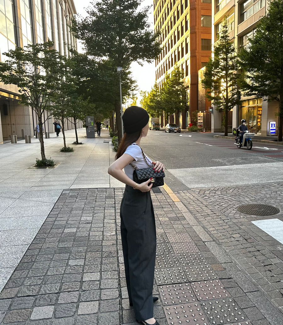 Highwaist Tuck Pants White (020)9月末納期　予約注文6/25まで
