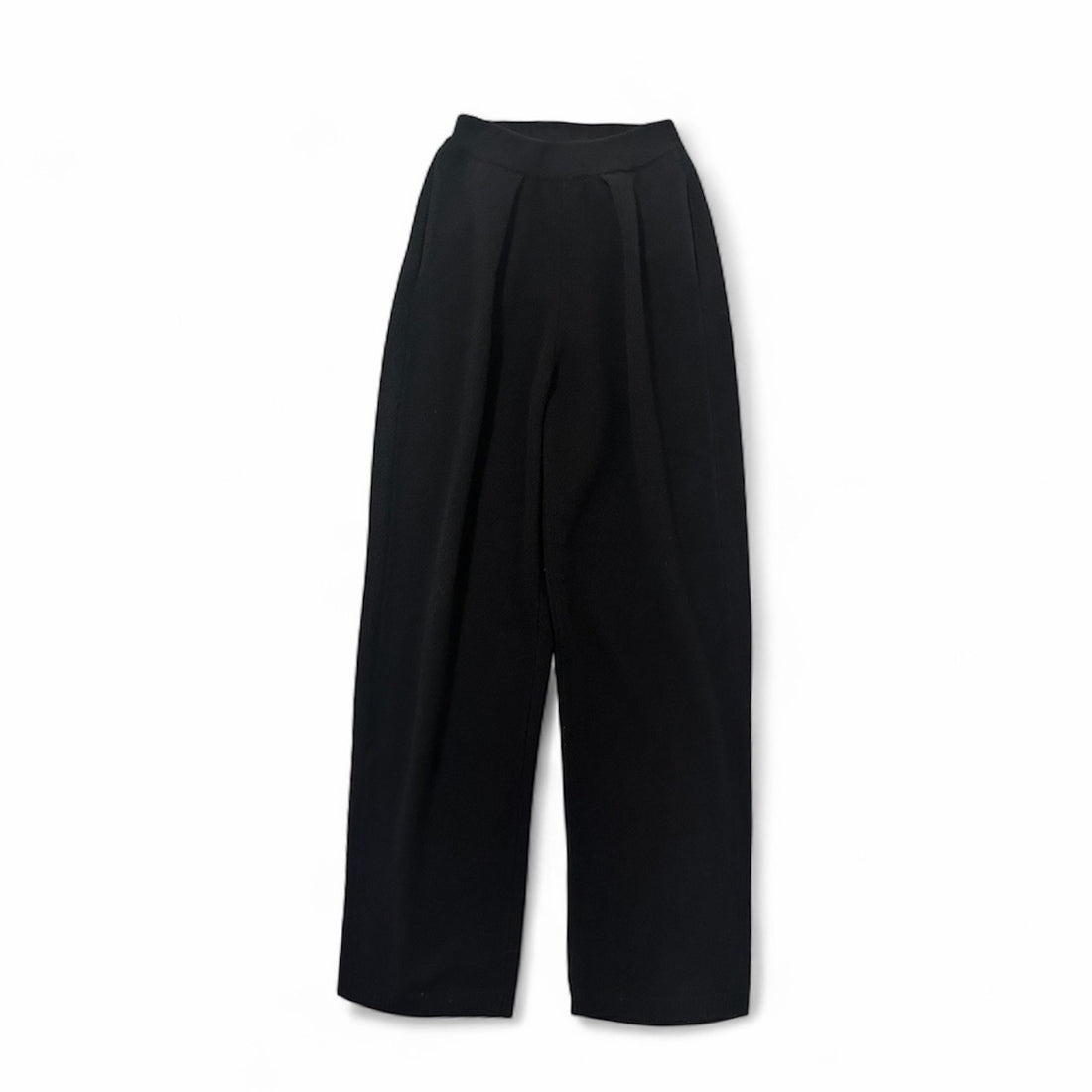 Wool Knit Tuck Pants