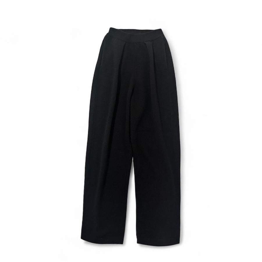 Wool Knit Tuck Pants