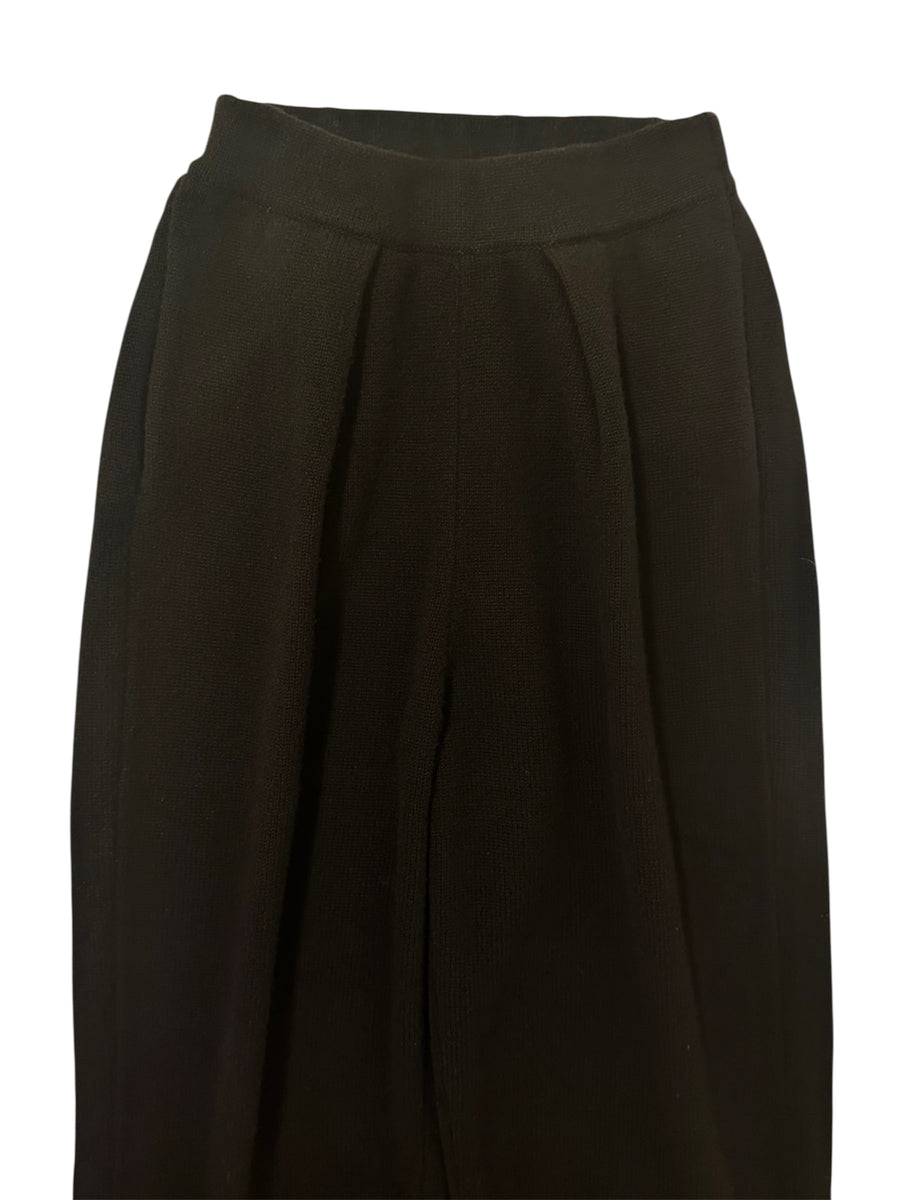 Wool Knit Tuck Pants